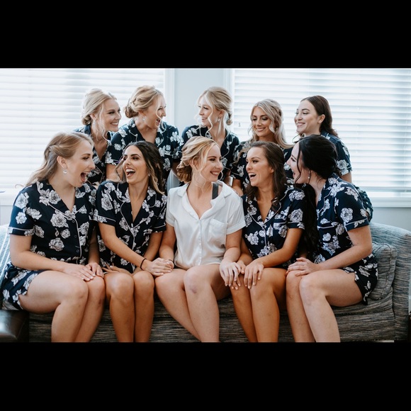 In Bloom by Jonquil Bride white satin pajama set - Picture 5 of 8